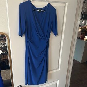 Ralph Lauren Royal Blue Faux Wrap Dress